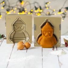 DECORA STAMPO PANETTONE PANDORO FORMA BABBO NATALE 3D TEGLIA FORNO ANTIADERENTE