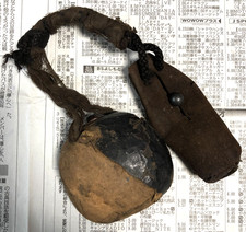 Antica custodia per polvere da sparo portatile giapponese Kayaku-Ire fiaschetta per polvere Hinawaju L3,1 pollici