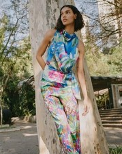 ZARA NWT SATIN EFFECT TROPICAL