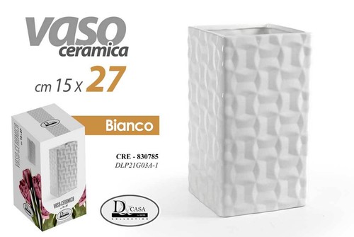 Vaso bianco alto ceramica - vaso,
