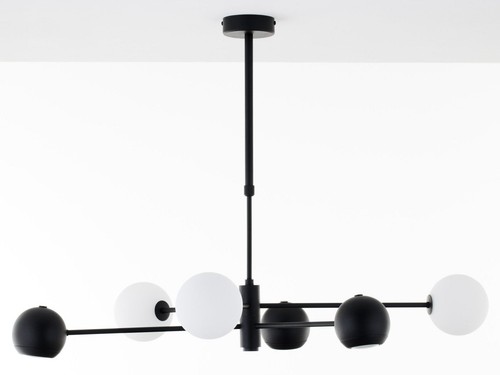 Lampadario nero bianco - bianco, vetro
