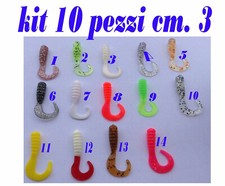  10FALCETTI GOMMA PESCA RECUPERO TROTA SPINNING MARE ROCK FISHING FALCETTO GRUB