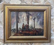 Quadro -Golgota- Guido Casciaro dipinto a olio su tavola