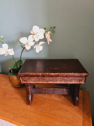 Antico sgabello legno - sgabello,