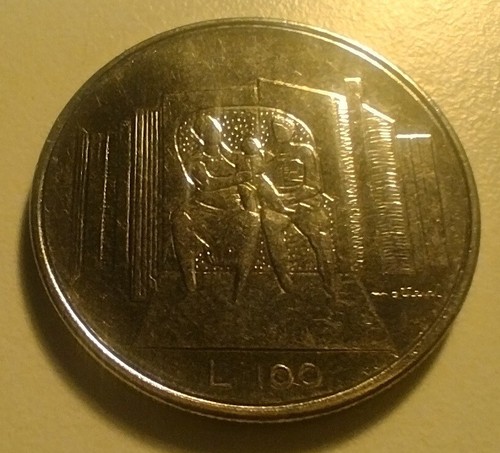 Moneta 100 lire - moneta,