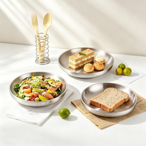 Piatto tondo acciaio inox - piatto,