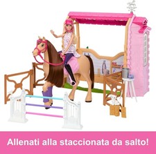 Barbie STALLA CAVALLO Con BAMBOLA e 25 Accessori Ultimate Stable MATTEL JDN43
