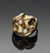 ANELLO✨♥️♥️✨VINTAGE MIGNOLO CON BRILLANTI IN ORO GIALLO 750/1000, 18KT.