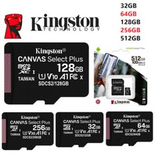 MICRO SD SDHC 32G 64G 128GB 256GB 512GB KINGSTON SCHEDA MEMORIA CARD CLASSE 10
