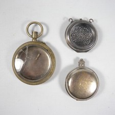 3 ANTICHE VECCHIE CASSE DI OROLOGI DA TASCA TASCHINO VINTAGE POCKET WATCH V677