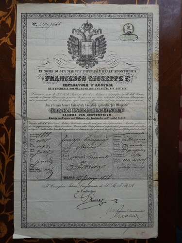 Passaporto austriaco 1858 con