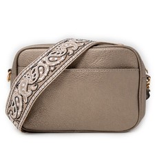 Borsetta tracolla tessuto oro ragazza da donna passeggio borsa piccola gold