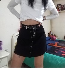 Gonna Vita Alta Donna Nera Bottoni Terranova S Nuova