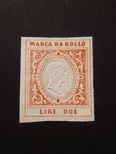 Lotto MARCA DA BOLLO LIRE 2  VITTORIO EMANUELE  ITALIA REGNO 1863 NUOVA **