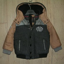 Cappotto Bomber Catimini Ragazzo Marrone Grigio con Cappuccio Età 12-18m 86cm