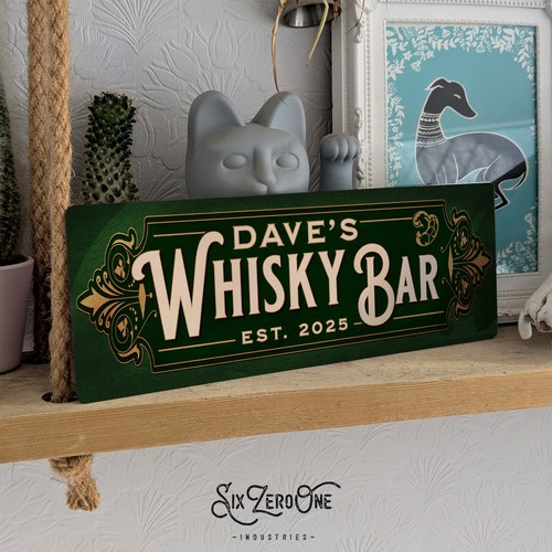 Insegna metallo whisky bar - metallo,