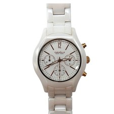 Caravelle Di Bulova Orologio Sportivo Cronografo In Ceramica Bianca Da Donna