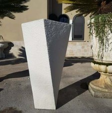 VASO FIORIERA SPIRALE ALT 105 CM PER ESTERNO DA GIARDINO IN CEMENTO MARMO PIETRA