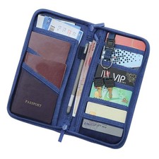  Passaporto Multifunzione Portafoglio ID Credito Documenti Zipper Organizer