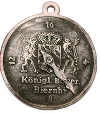 1x ciondolo orologio birra re Ludovico II moneta gioielli tradizionali, contatore birra, divertimento, festa