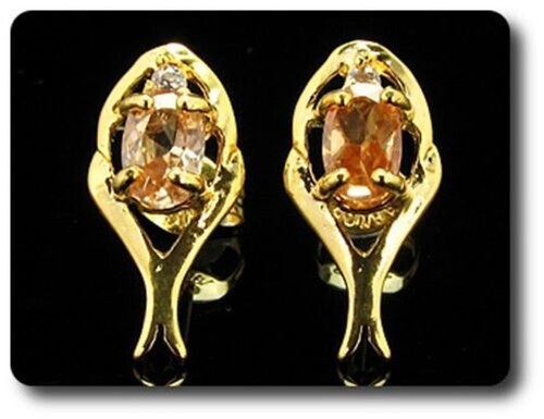 Orecchini zaffiro arancione - orecchini,