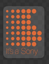 Adesivo Sony "It’s A Sony" Vintage Sticker High Quality ARANCIONE 32mm x 25mm