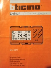 B Ticino Living Classic Libretti Istruzioni D'uso Cronotermostato Art 4477