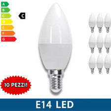 10 LAMPADINE LED E14 A CANDELA da 3W 6W 9W 12W 15W GARANZIA 12 MESI