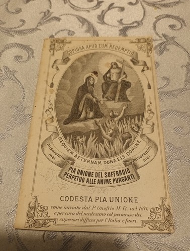 Foglietto antico santino - foglietto, 1871