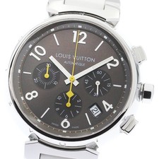 Orologio Uomo Automatico LOUIS VUITTON Tambour Q1121 Cronografo Quadrante Marrone_884468