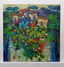 Dipinto Quadro Paesaggio Fiori