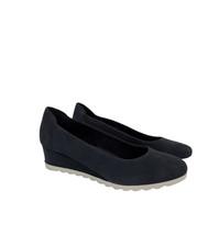 Scarpe basse zeppa tacco pelle
