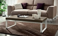 TAVOLINO ANNA PIANO RETT. BIANCO/ECRU/TORTORA GAMBE IN METALLOxSOGGIORNO DIVANO 