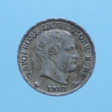 NAPOLEONE RE D'ITALIA 5 SOLDI 1810 MILANO ARGENTO SILVER COIN mSPL CURRENCY