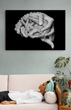 Quadro 120x80 cm Stampa su Tela - Telaio in Legno - Hands Brain