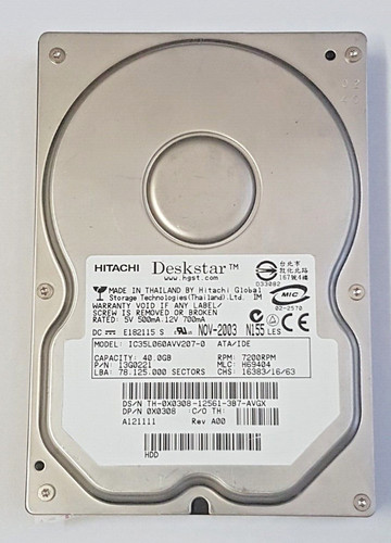 Ide hitachi deskstar - 40, gb