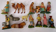 14 Statuine Presepe Epoca'40 Pasta Sacra Famiglia Natività 8/9cm tipo Chialu-32T