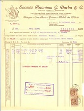 1929 CARATE BRIANZA (MB) SocietÃ  Anonima BURBA & c. legno *Fattura intestata