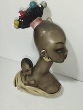 Mezzobusto donna africana in gesso, SAREM Art Decò anni 30/40 LEGGI DESCRIZIONE