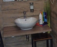 Mensolone con Lavabo e Rubinetto + Sifone Design arredo bagno