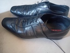 Prada uomo scarpa stringata in morbida pelle nera - accessori uomo