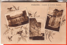 CARTOLINA  UMBERTIDE FP NON   VIAGGIATA  ANNI 20/30 CASTELLO 3 VEDUTINE  OCC