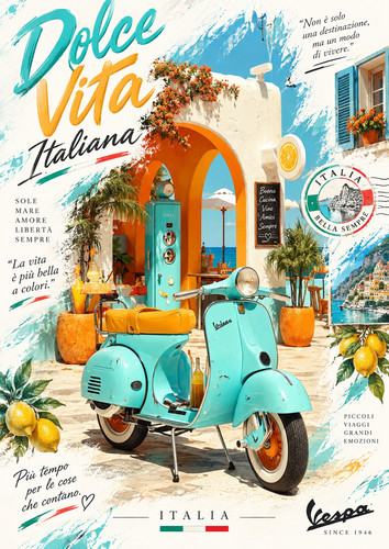 Vespa dolce vita italiana - dolce,