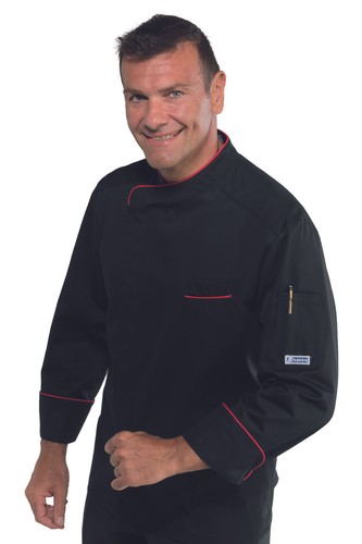 Giacca cuoco bilbao nero rosso - bilbao, nero+rosso