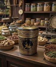 Antica scatola da tè caddy