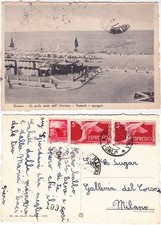 RICCIONE - RIMNI - PIAZZALE E SPIAGGIA - ESPRESSO - VIAGG. 1946 -17095-