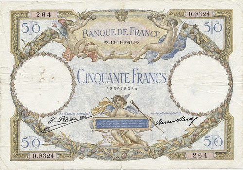 Banconota francia franchi - banconota, 50