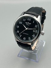 Orologio automatico uomo lancette bianche quadrante testurizzato cinturino nero