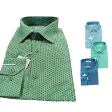 camicia uomo ELEGANTE a fantasia COLLO CLASSICO regular fit manica lunga cotone