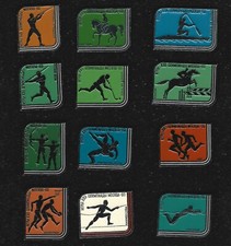 12 SPILLE VINTAGE VARIE DISCIPLINE OLIMPIADI 1980 MOSCA MOSCOW MOCKBA